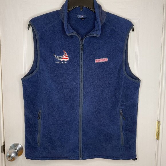 Vineyard Vines Nantucket Island Full Zip Sherpa Vest Size Medium - Picture 1 of 6